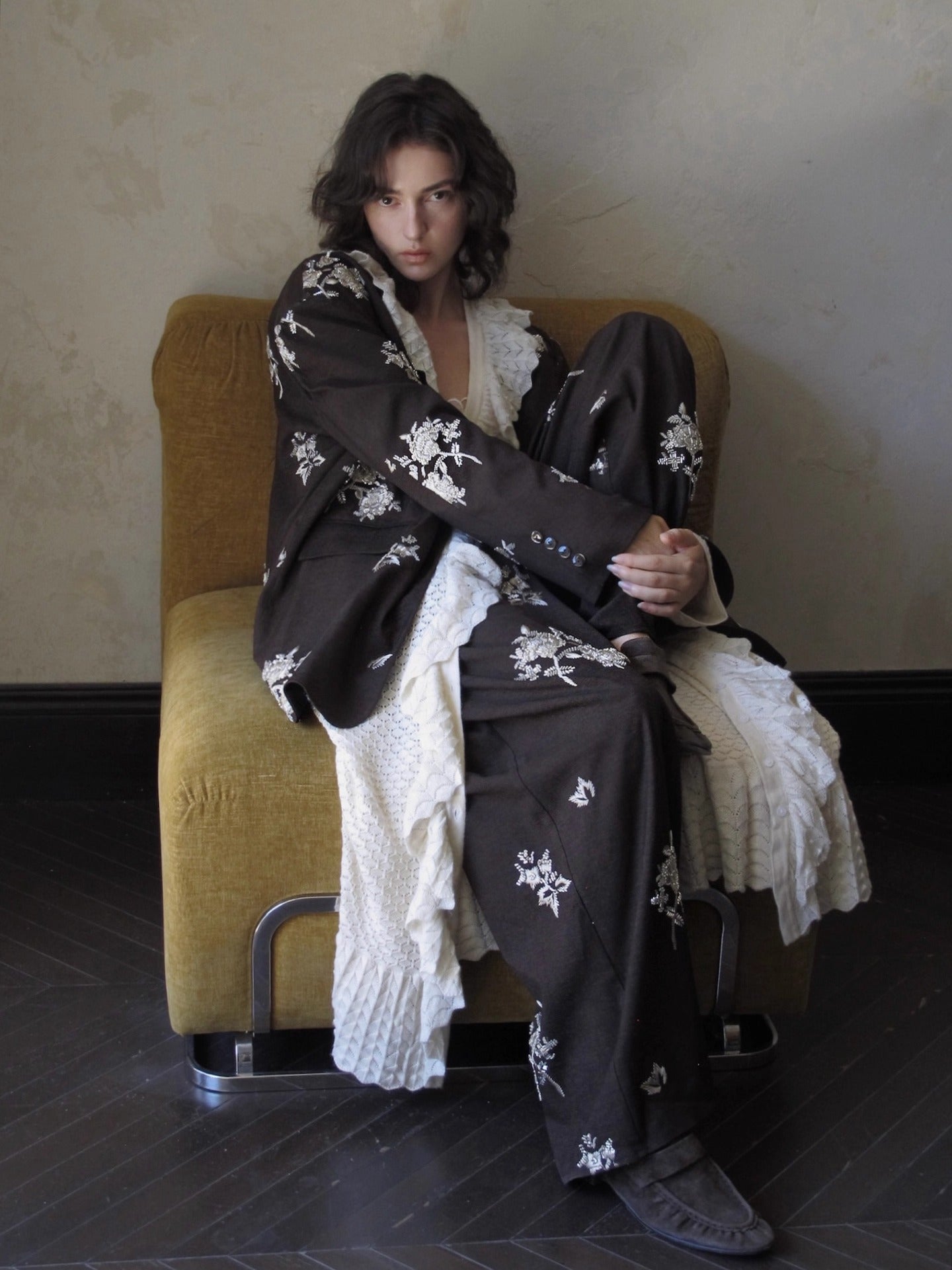 リラックスフィットダブルジャケット＆ストレートパンツ セットアップ