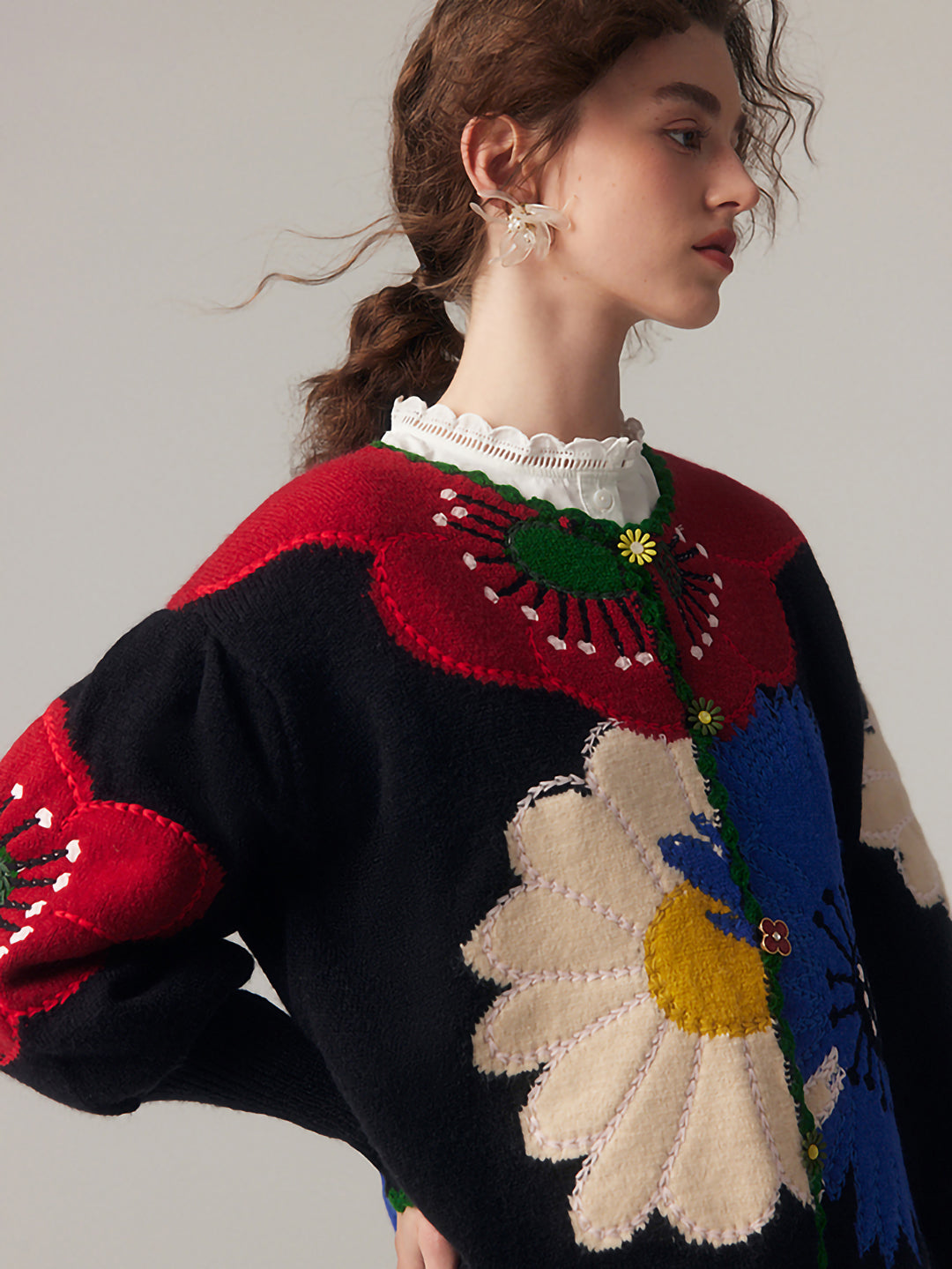 big flower knit cardigan – Jasmine