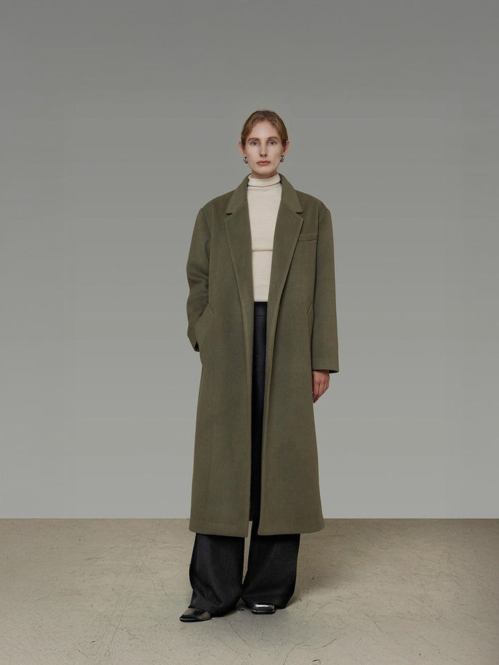 クロススカーフカラー ／立体ラップデザイン オーバーシルエットコート