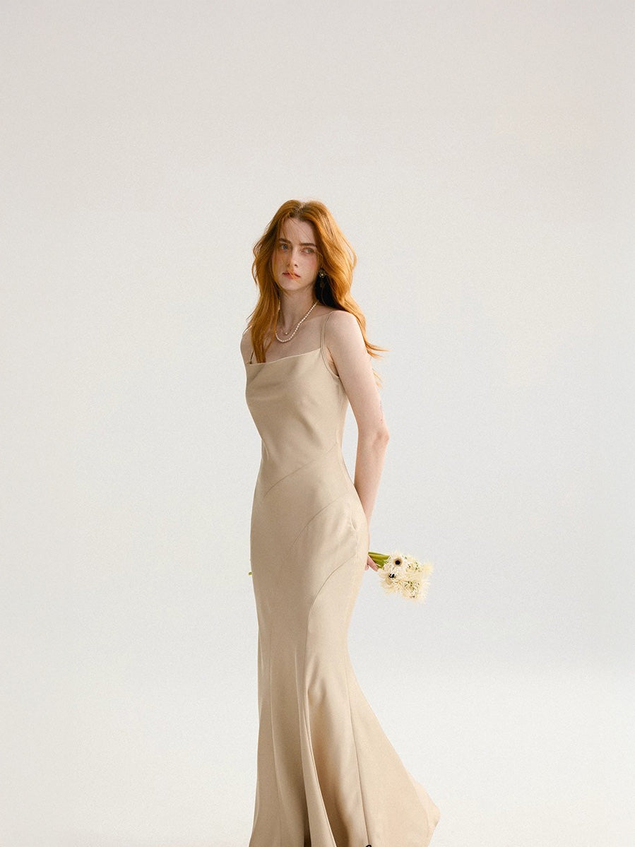 Tweed x Chiffon Lace A-line Dress 