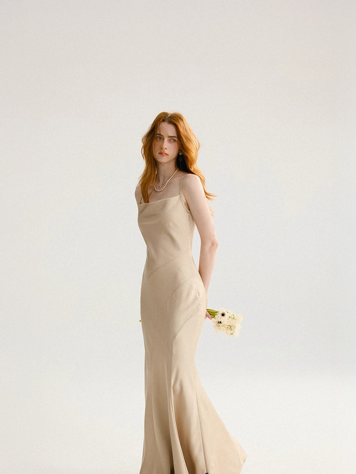 Tweed x Chiffon Lace A-line Dress 