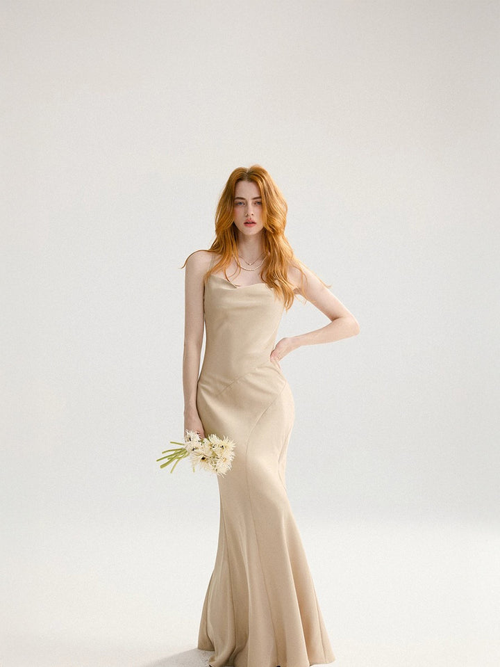Tweed x Chiffon Lace A-line Dress 