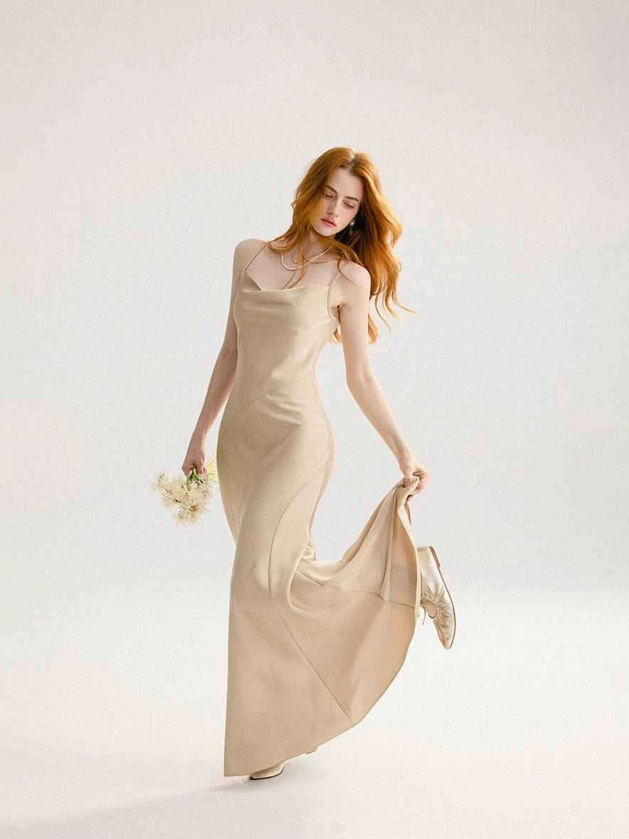 Tweed x Chiffon Lace A-line Dress 