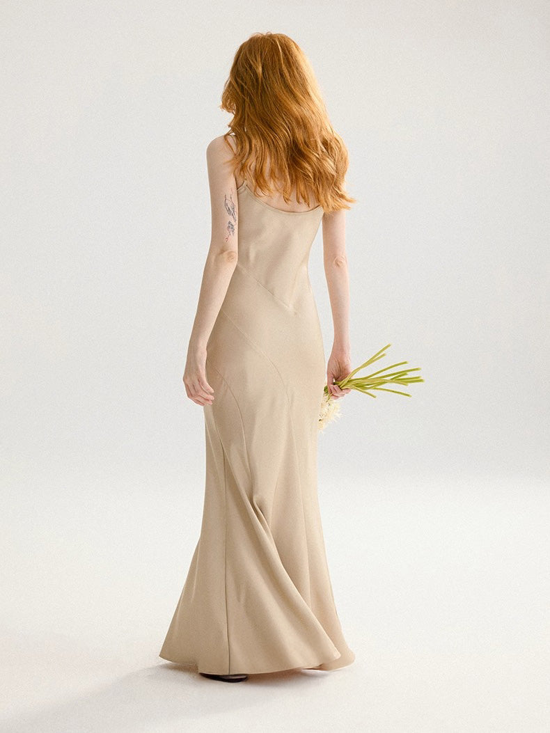 Tweed x Chiffon Lace A-line Dress 