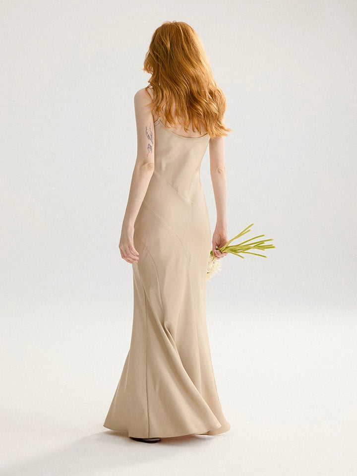Tweed x Chiffon Lace A-line Dress 