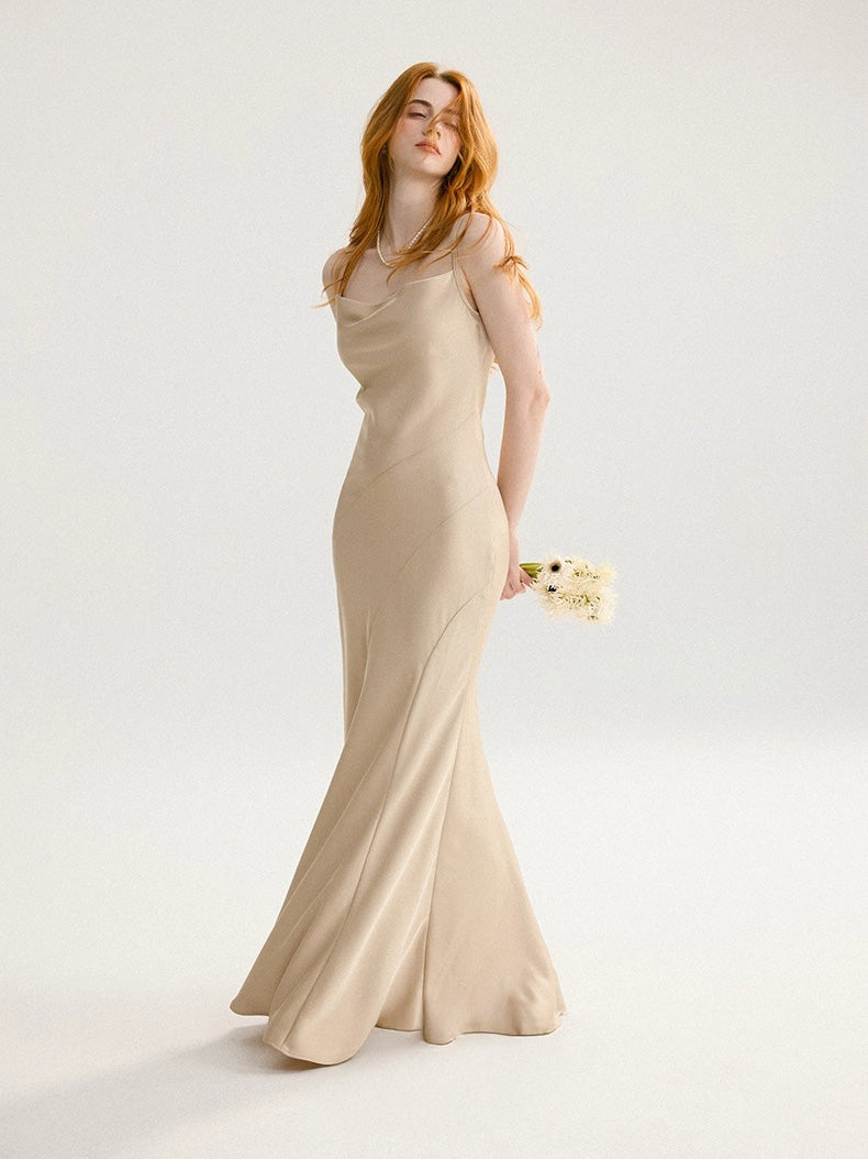 Tweed x Chiffon Lace A-line Dress 
