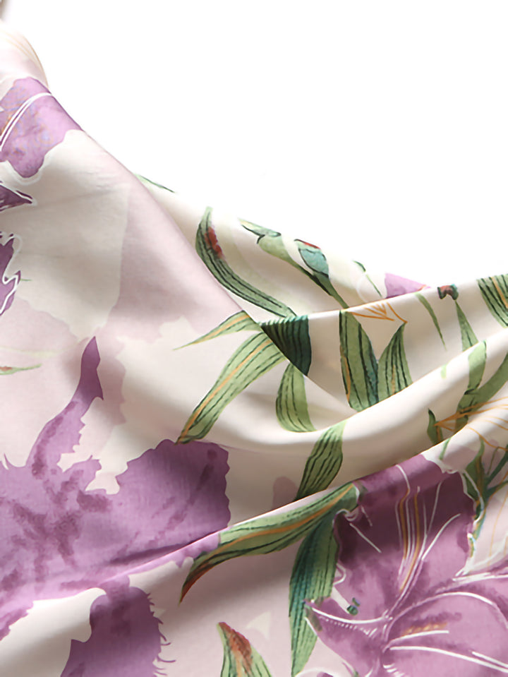 Iris Violet floral silk cami dress 