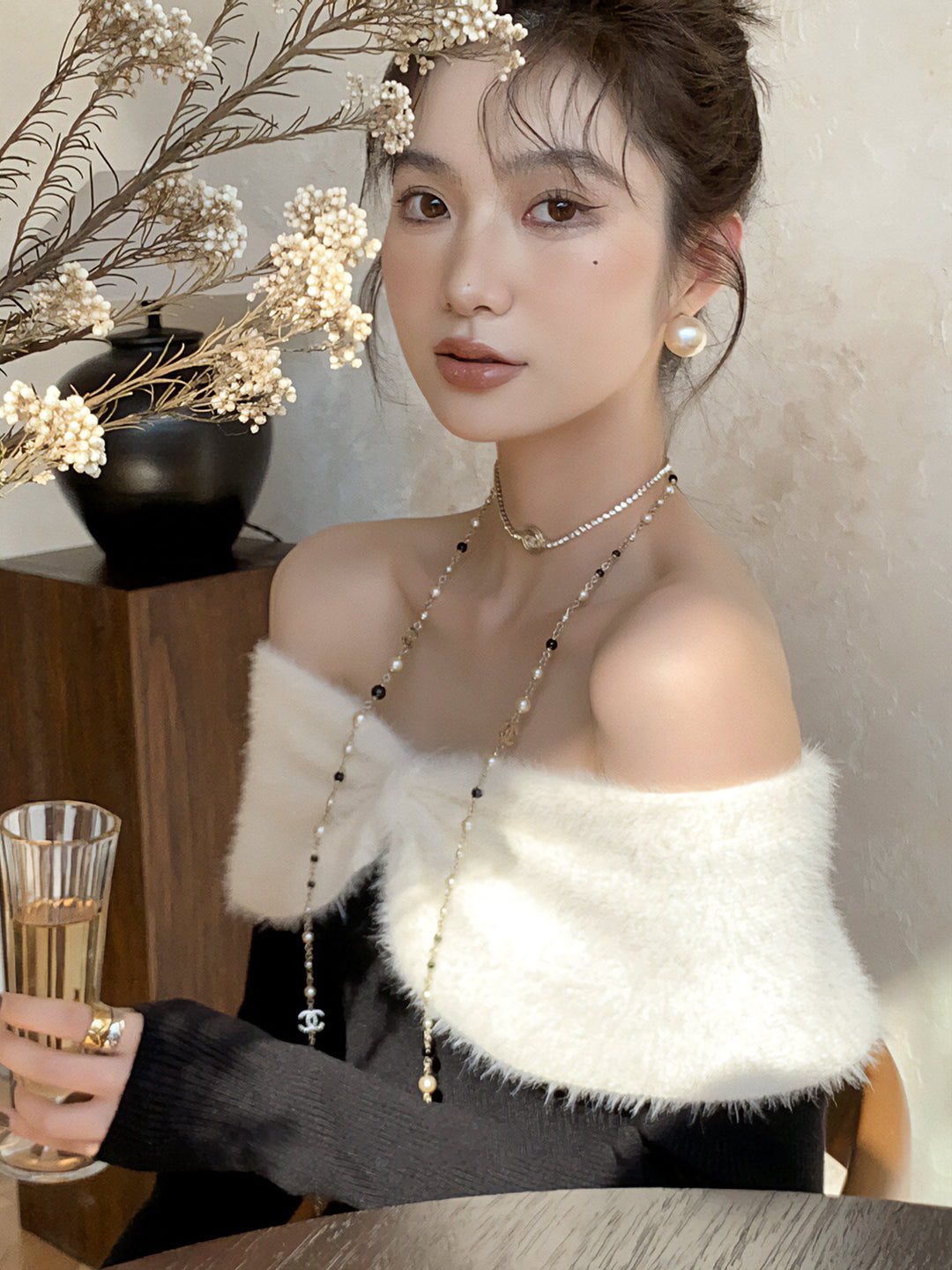 トップス jasmine Jasmine Grandiflorum ニット セーター 「Jasmine」胸あき