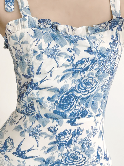 Floral pottery print dress 