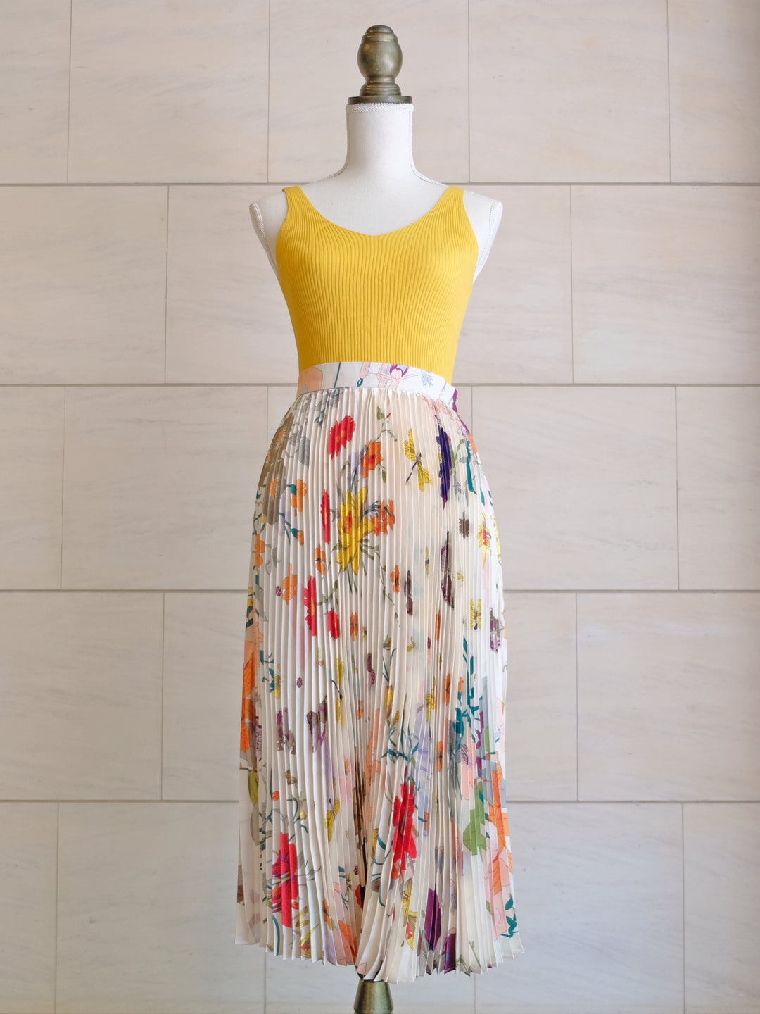 floral pleated skirt 