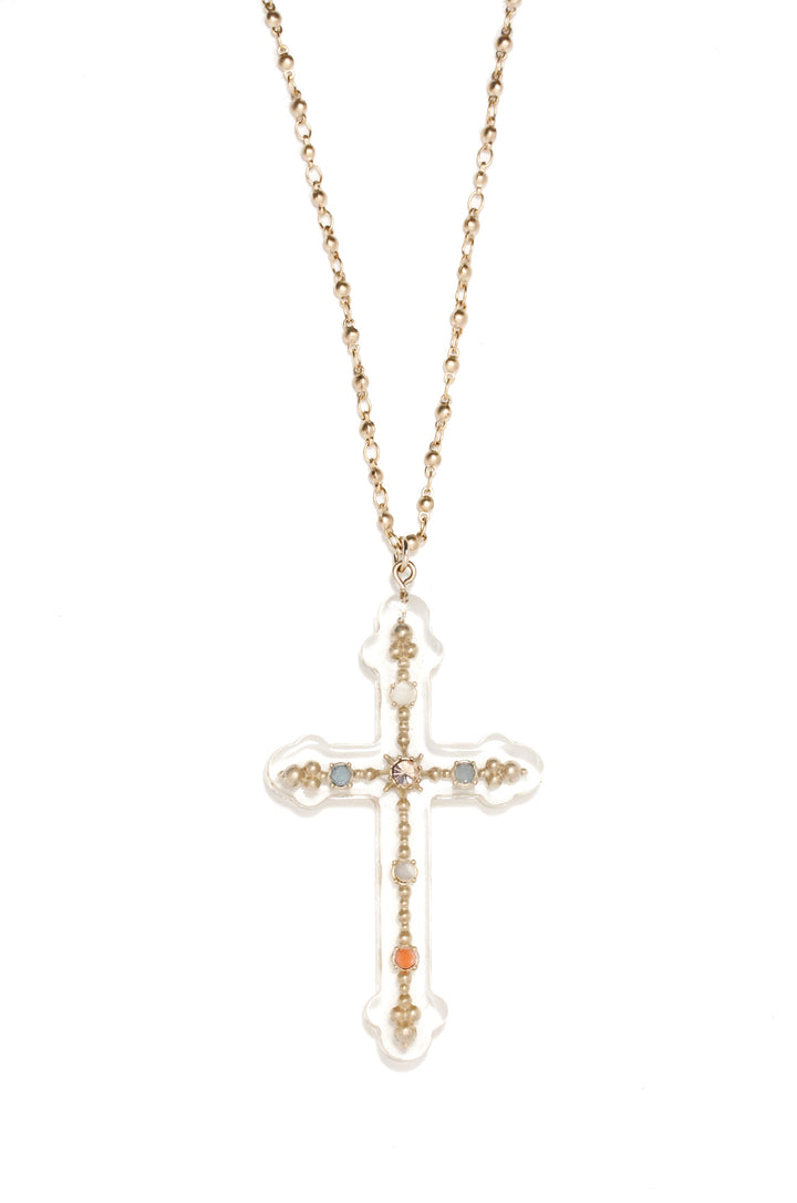 clear cross pendant 