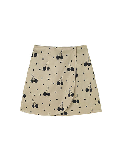 Black cherry x dot mini skirt 