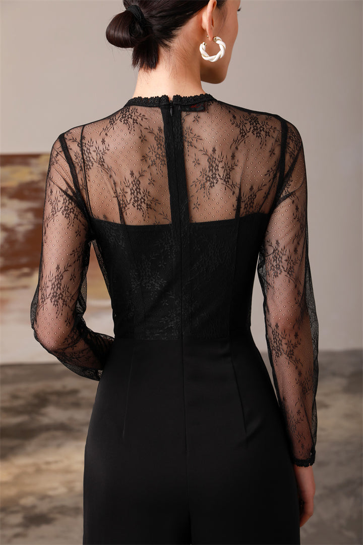Corset style black lace all in one 