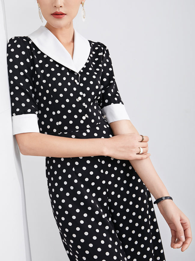 Monotone dot chic all-in-one 