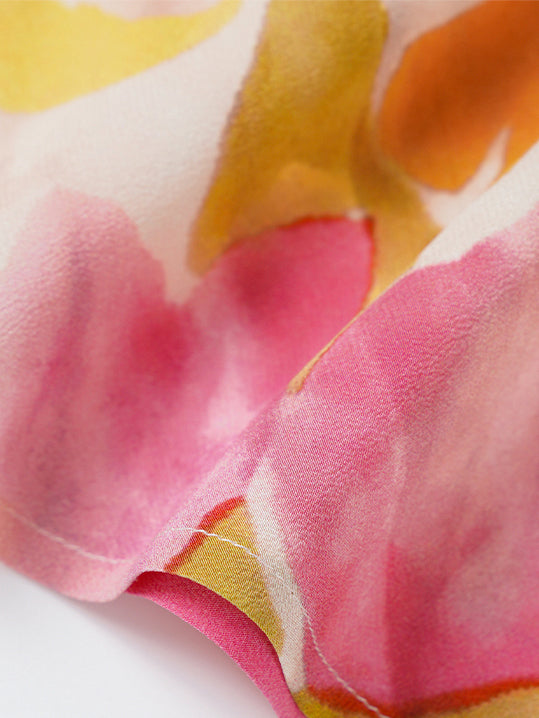 watercolor flower silk cami dress 