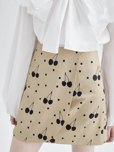 Black cherry x dot mini skirt 