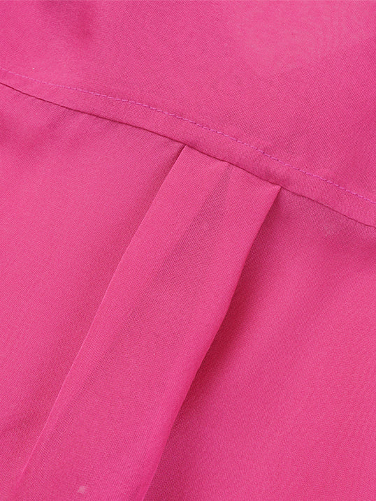 Fuchsia pink 100% silk shirt