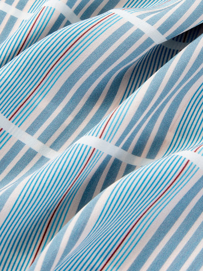Light blue check 100% silk shirt 