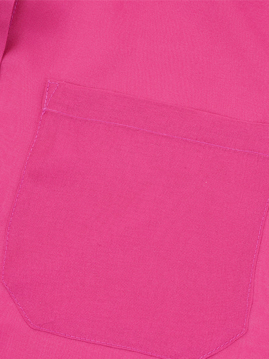 Fuchsia pink 100% silk shirt