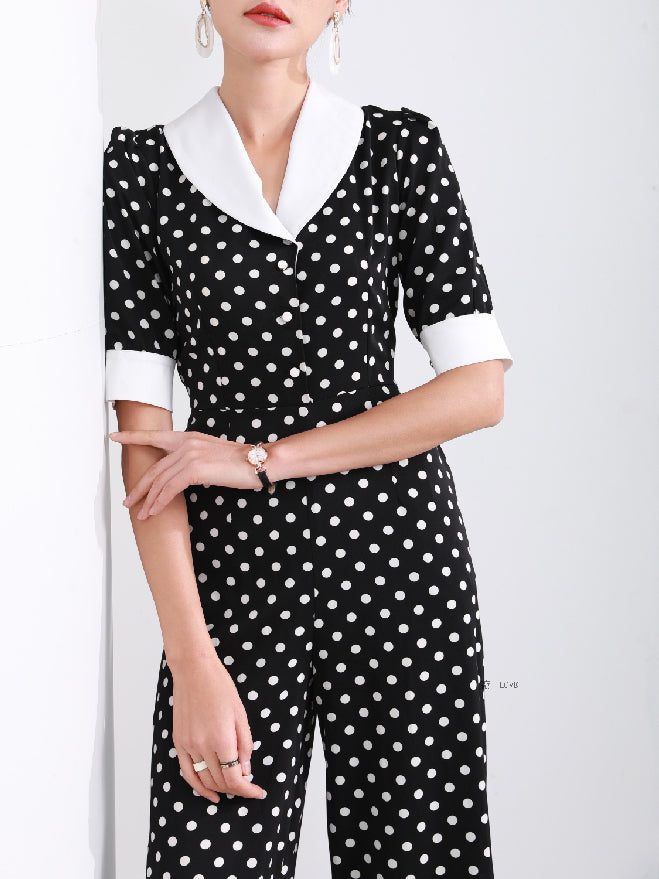 Monotone dot chic all-in-one 