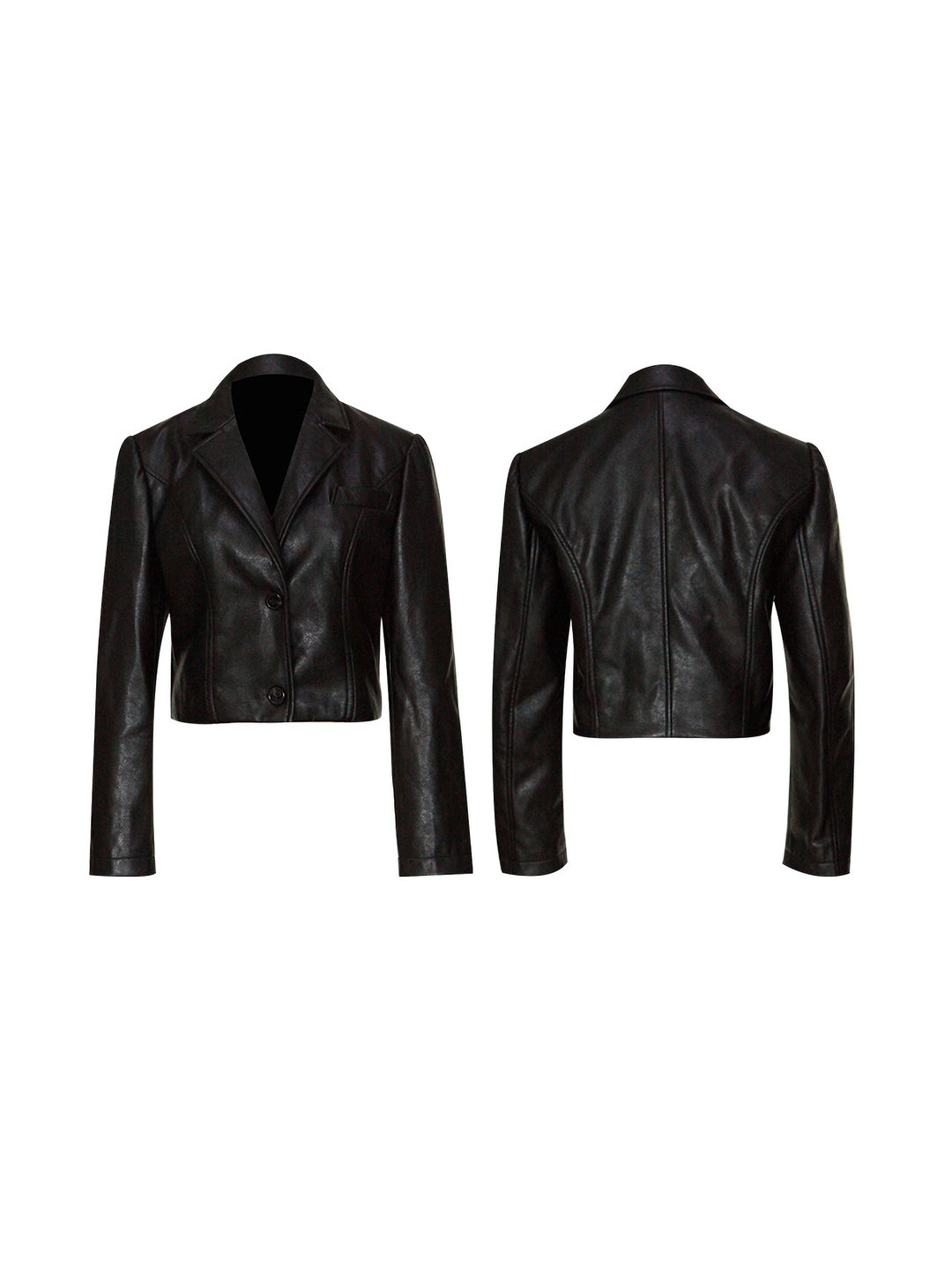 Leather rider style short jacket 