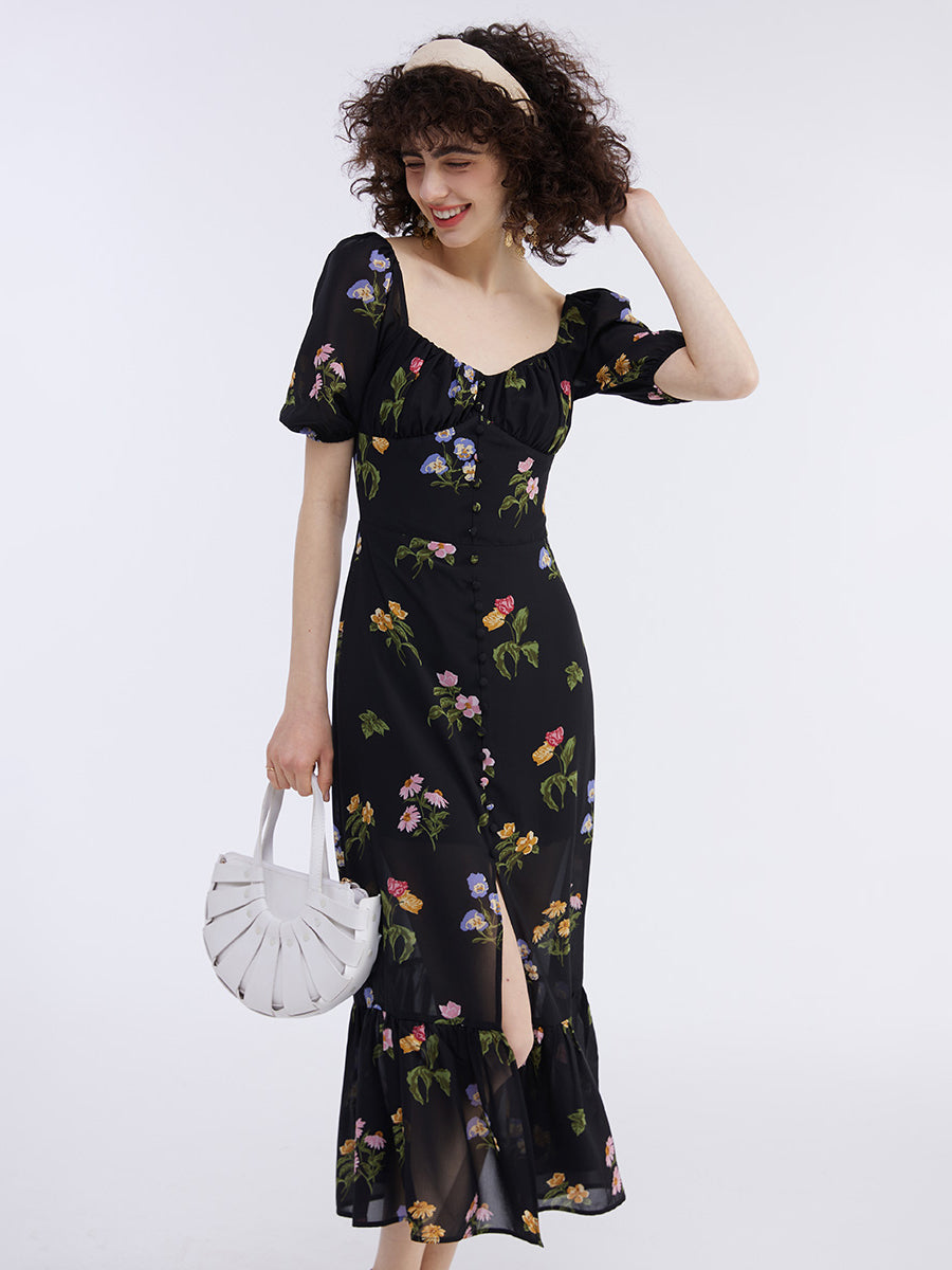 Black chiffon garden dress 