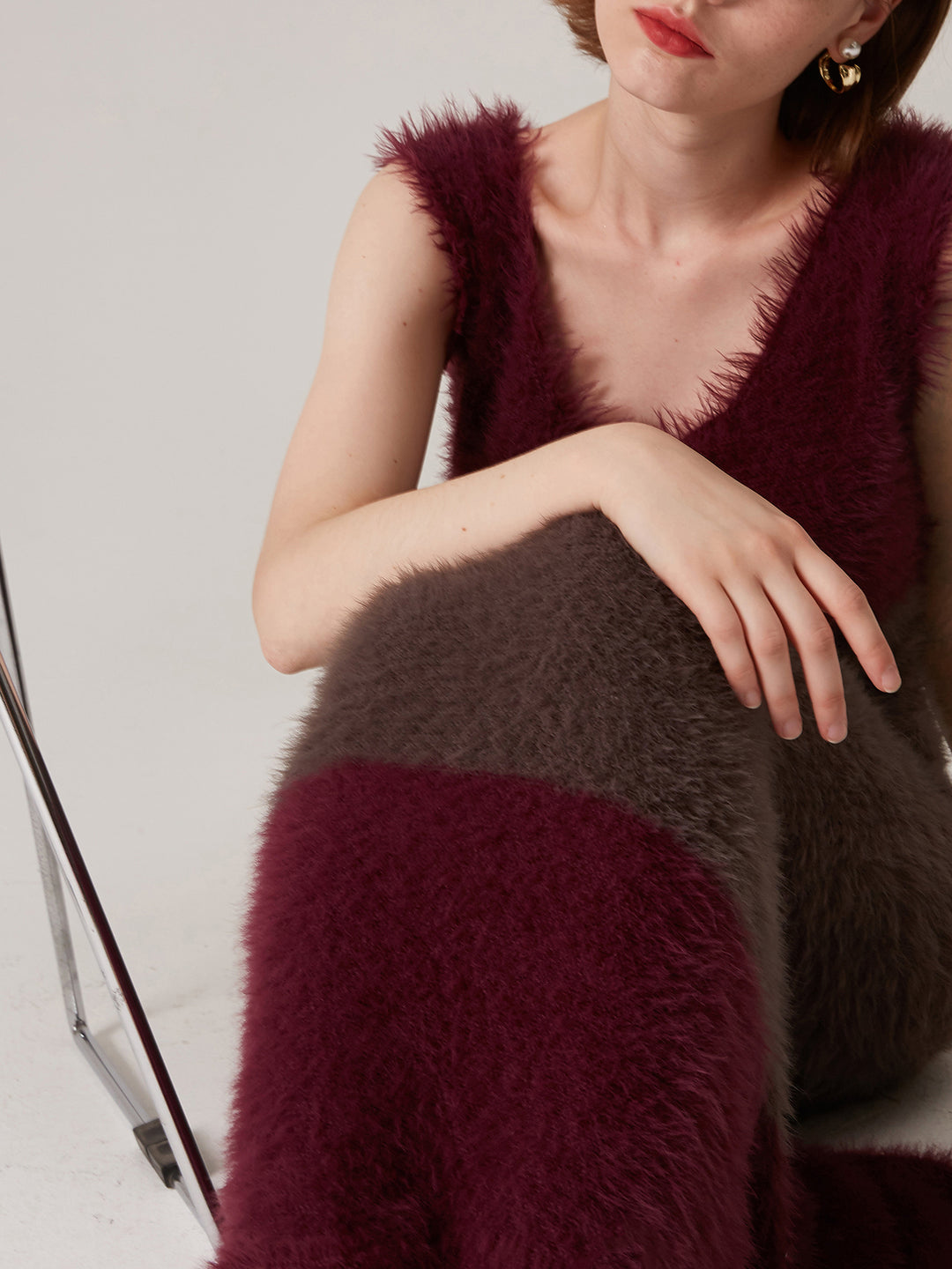 Bicolor eco fur dress 