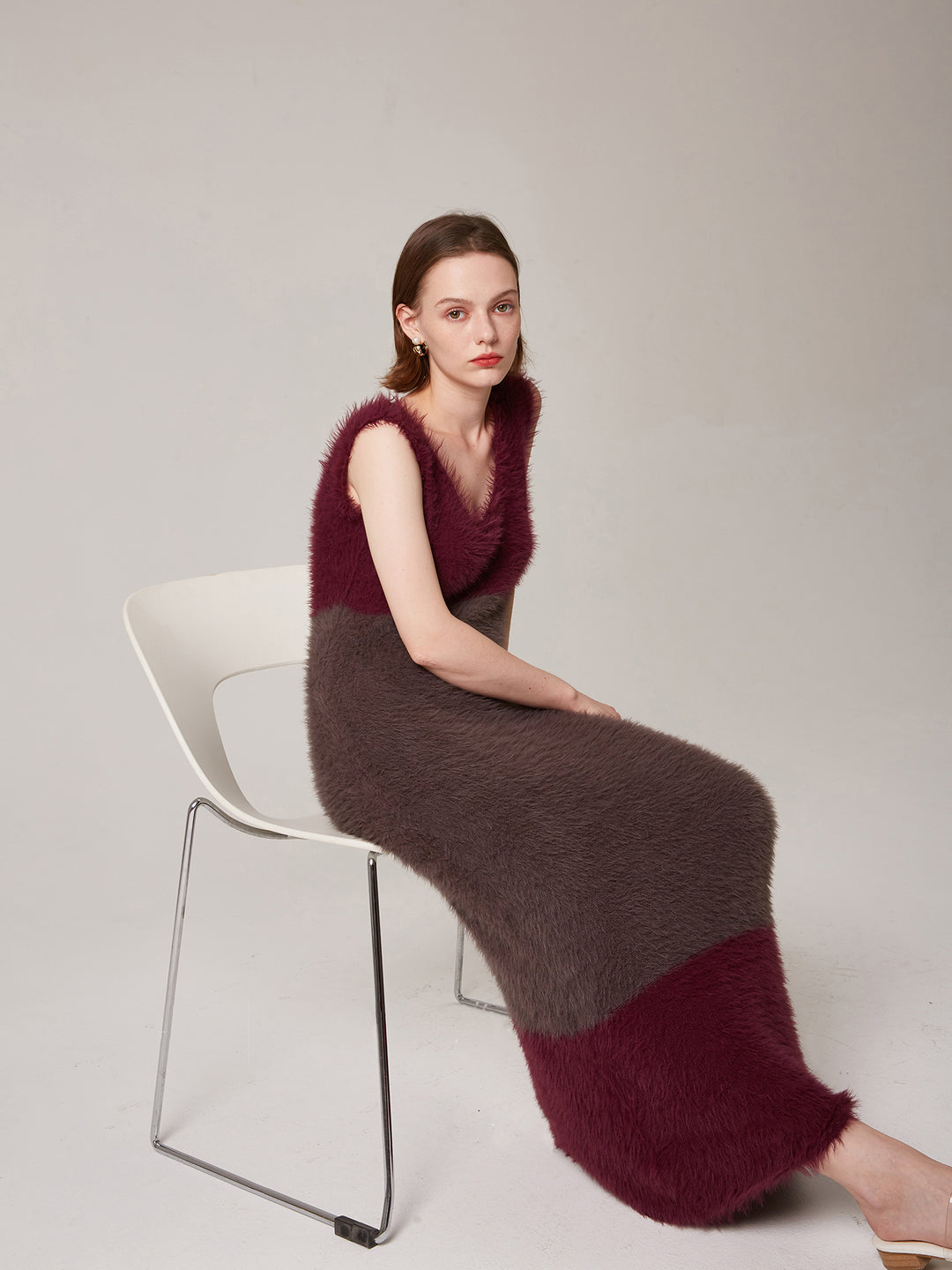 Bicolor eco fur dress 