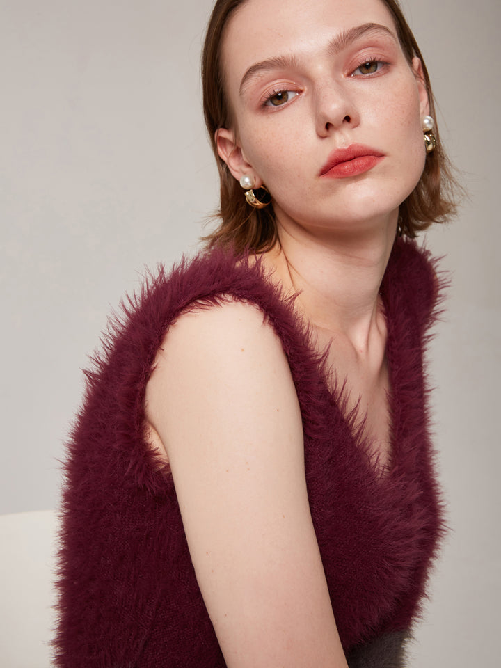 Bicolor eco fur dress 