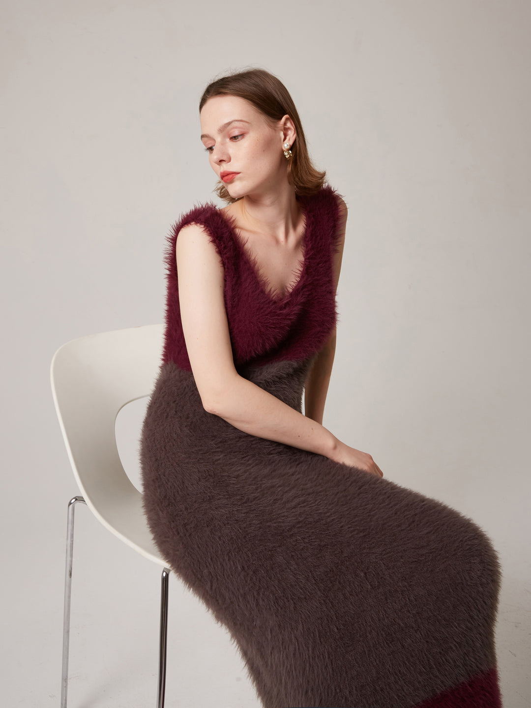 Bicolor eco fur dress 