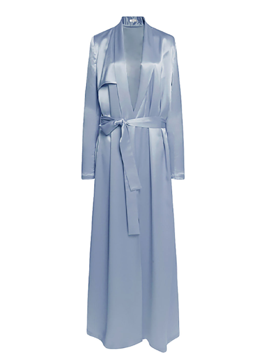 dusty blue satin gown 