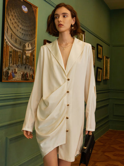 Jacket style gathered dress 