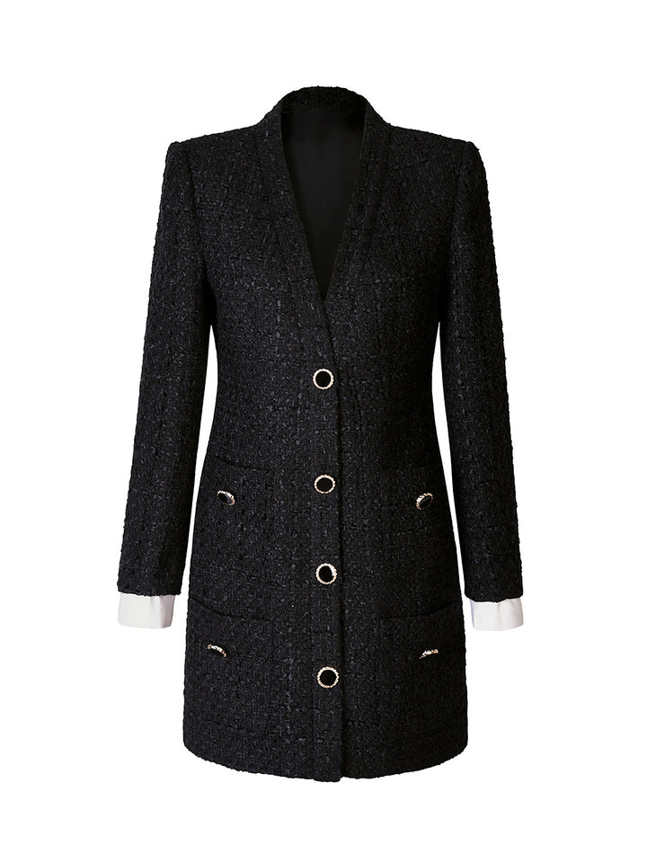 One-piece style tweed jacket 